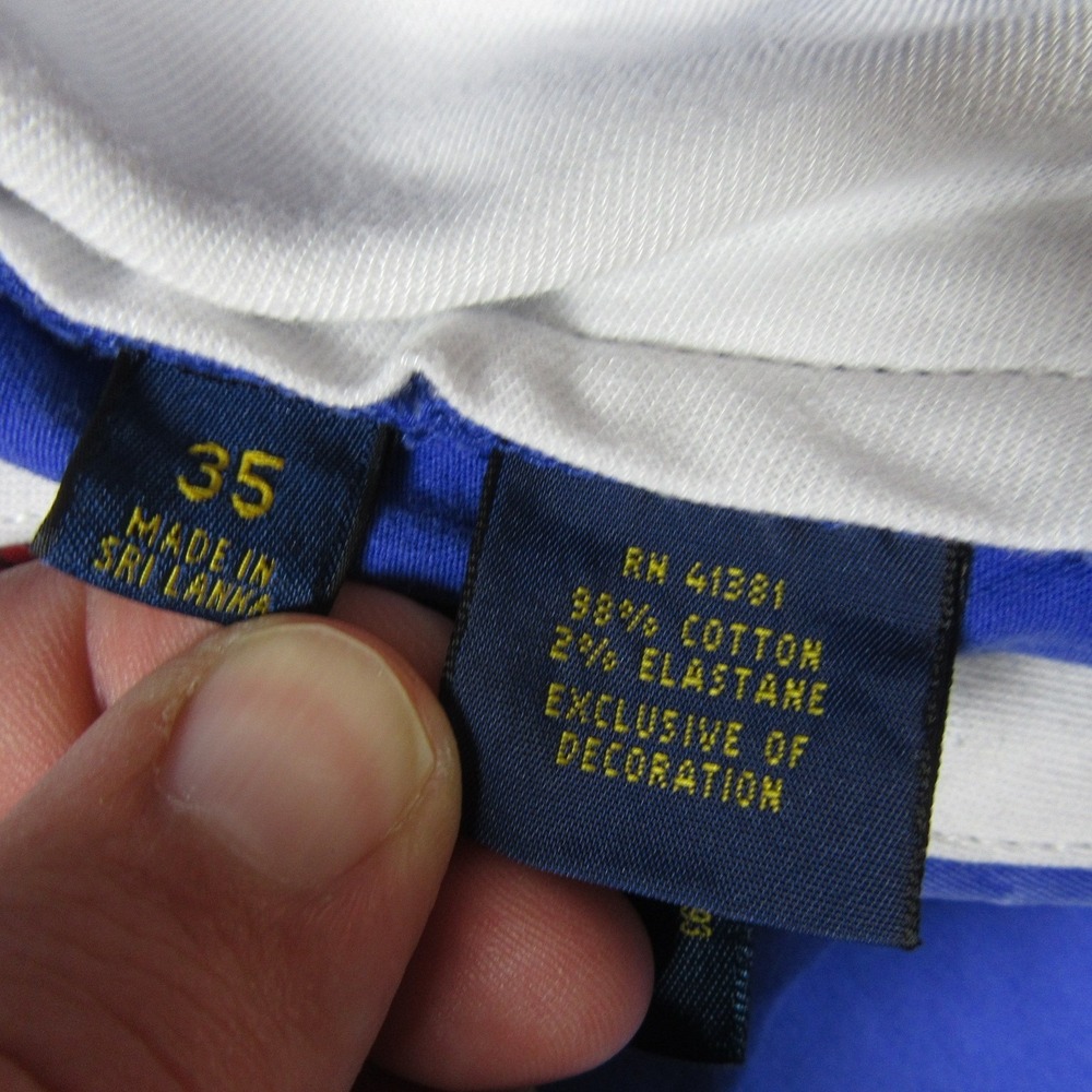 Polo Ralph Lauren Mens Chino Shorts 35 x 9 Medium Blue Golf Crest Logo Stretch - Picture 6 of 10